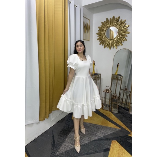 Stella Ruffle Dress fits up to XL | Shopee Philippines