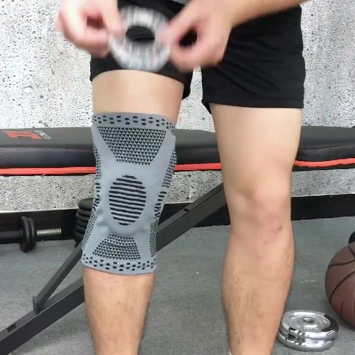 1pc Knee support Protector Brace Silicone Spring Knee Pad Basketball ...
