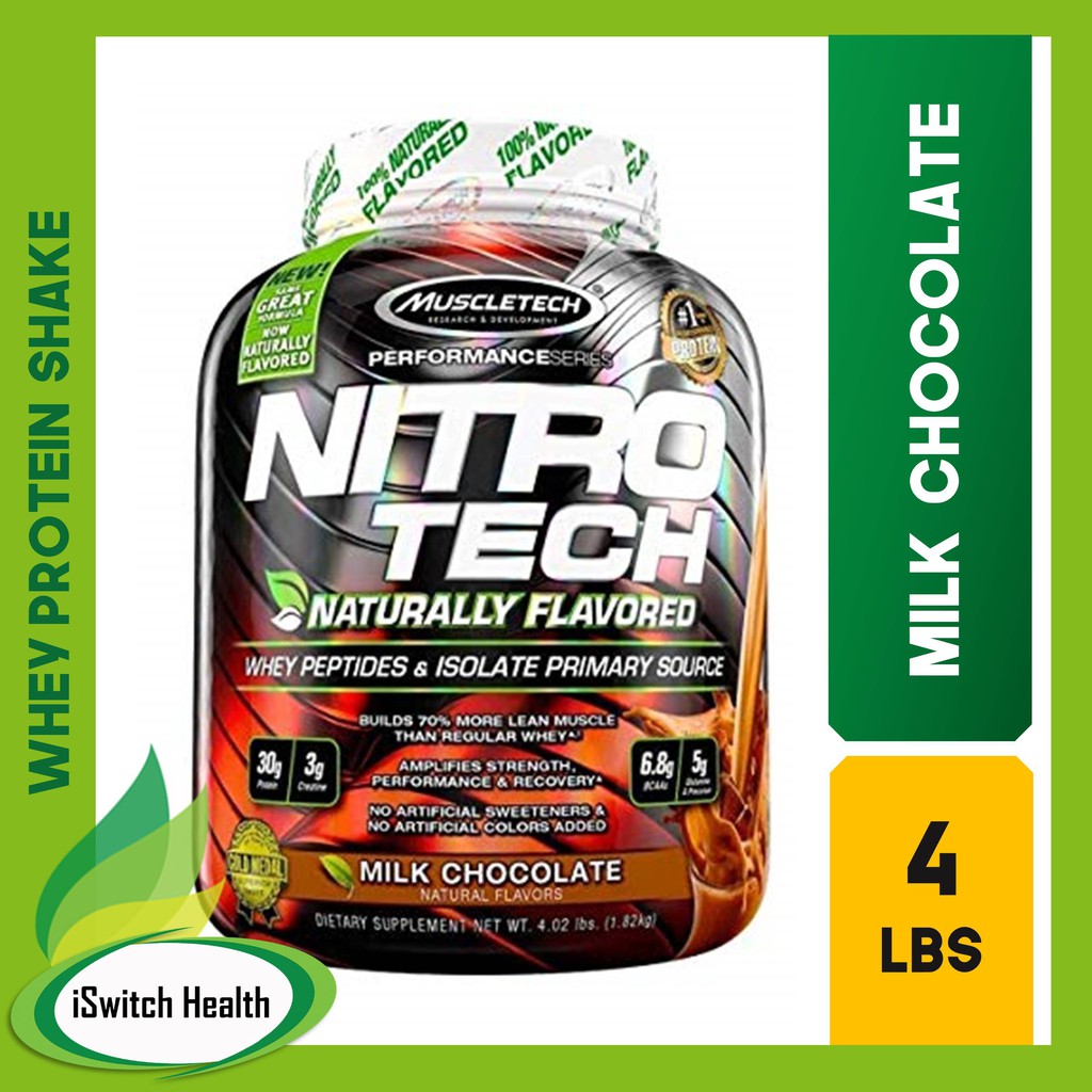 MuscleTech Nitro-Tech Performance Series - 4lbs Natural Milk Chocolate ...