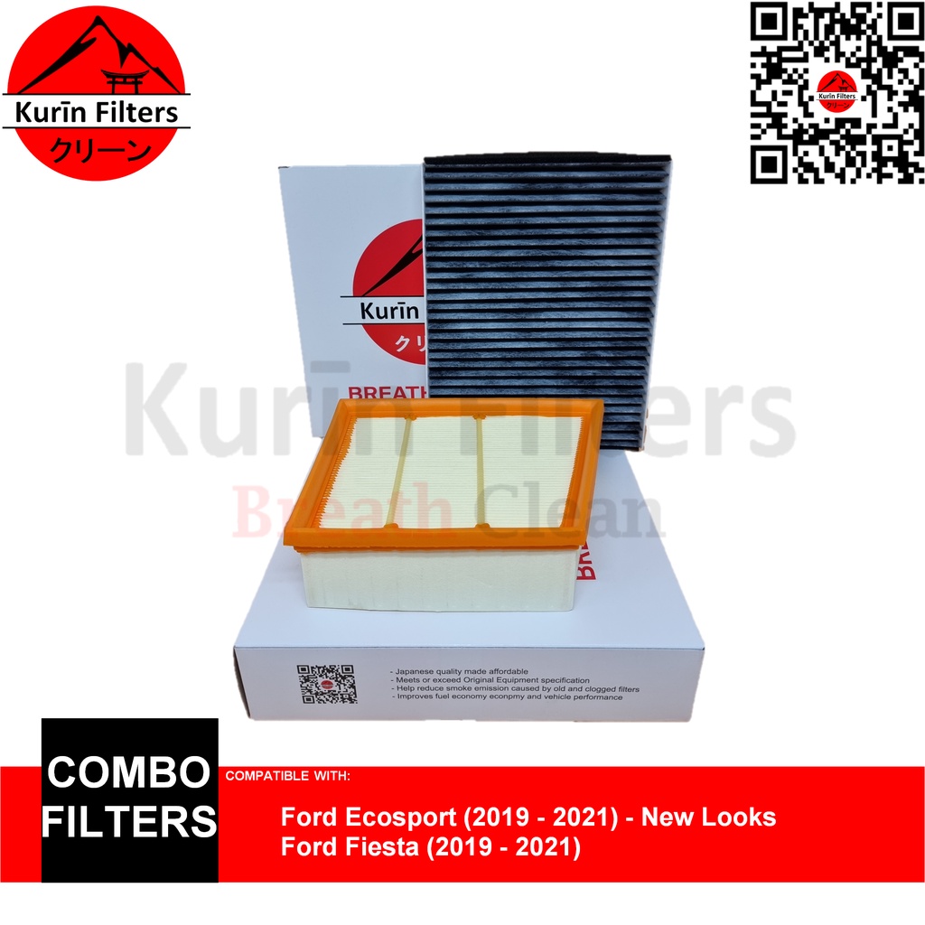 KURIN Combo Filters (Air & Charcoal AC) for Ford Ecosport (20192021
