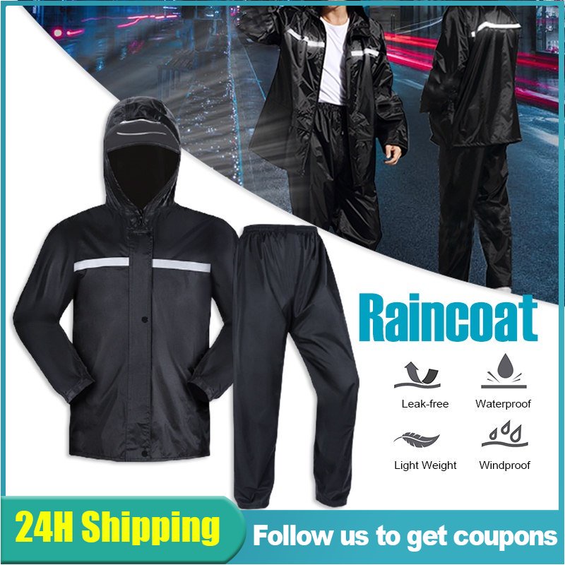 Motorcycle Raincoat Rider Upgraded Waterproof Thick Jacket and Pants ...