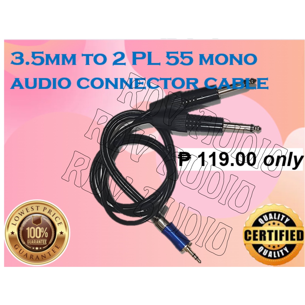 3.5mm to 2 PL 55 mono audio connector cable Shopee Philippines