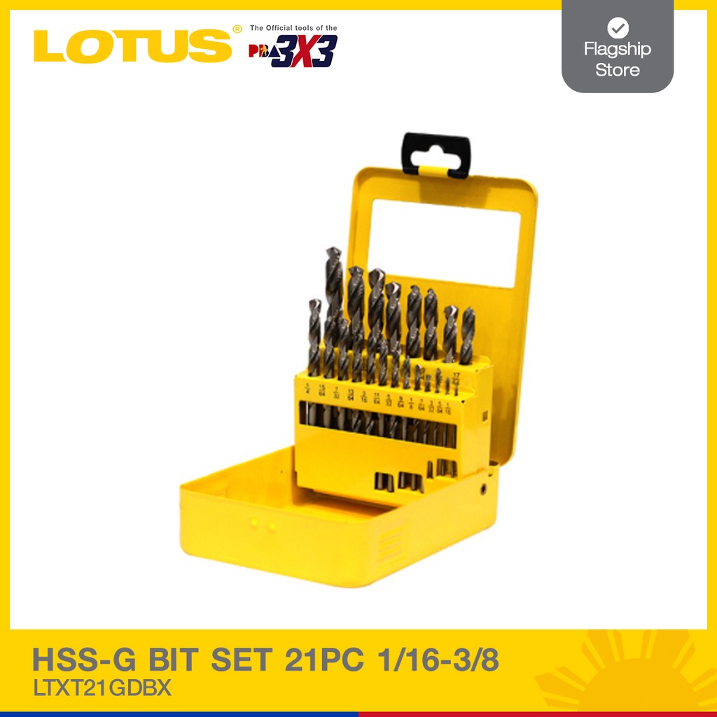 Lotus HSS-G Bit Set 21PC 1/16-3/8 LTXT21GDBX - Drill Accessories ...