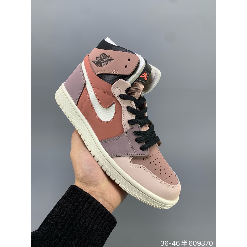 fashion nike air jordan 1 mid basketball shoes pink black white aj1 sneakers