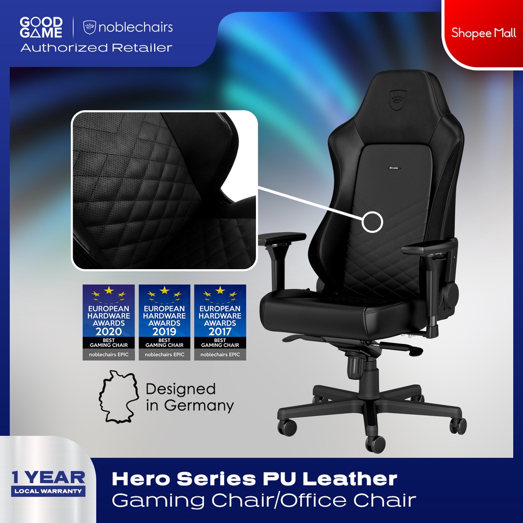 Noblechairs Hero Series Ergonomic Premium Design PU Leather Gaming