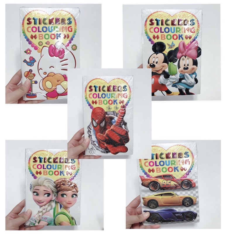 Kids Cartoon Sticker Colouring Book Cartoon Sticker Colouring Activity