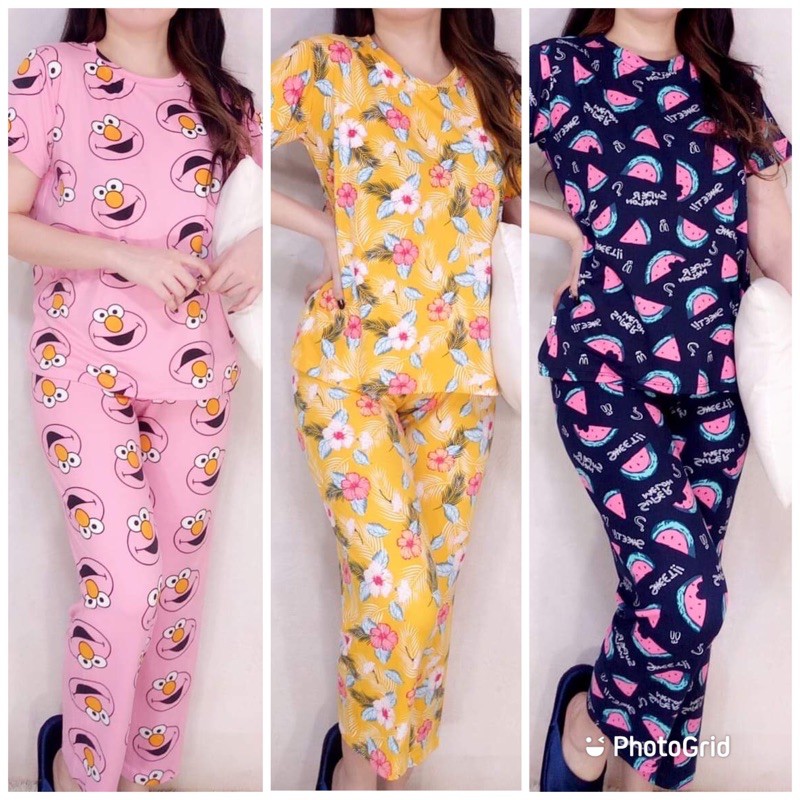 OSD Ina B Sleeve Pajama Terno Plus Size | Shopee Philippines
