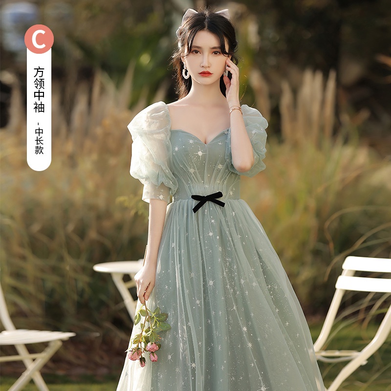 Green Forest Style Bridesmaid Gowns for Summer Wedding Elegant Long ...
