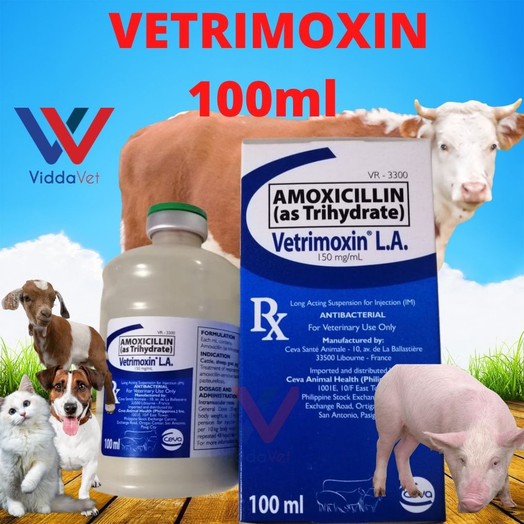 Viddavet Vetrimoxin 100 ml from Ceva France for animal pig goat cattle ...