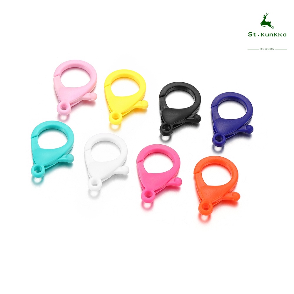 St.Kunkka Colorful Plastic Keychain Ring Metal Lobster Clasp Hooks ...