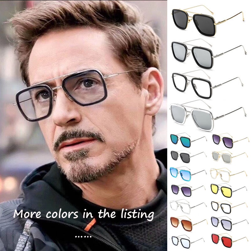Viral sunglasses Tony Stark Iron Man glasses left to Spider-man