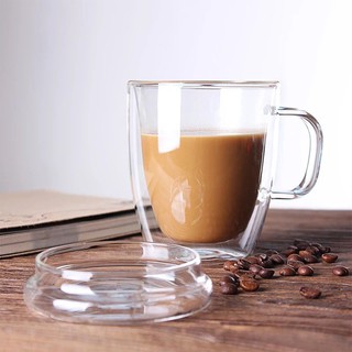 Magazine 350ml Latte Coffee Glass Cup Transparent Mug Milk Cold Hot Drinking Mugs 1pc, Size: 350 mL, Brown