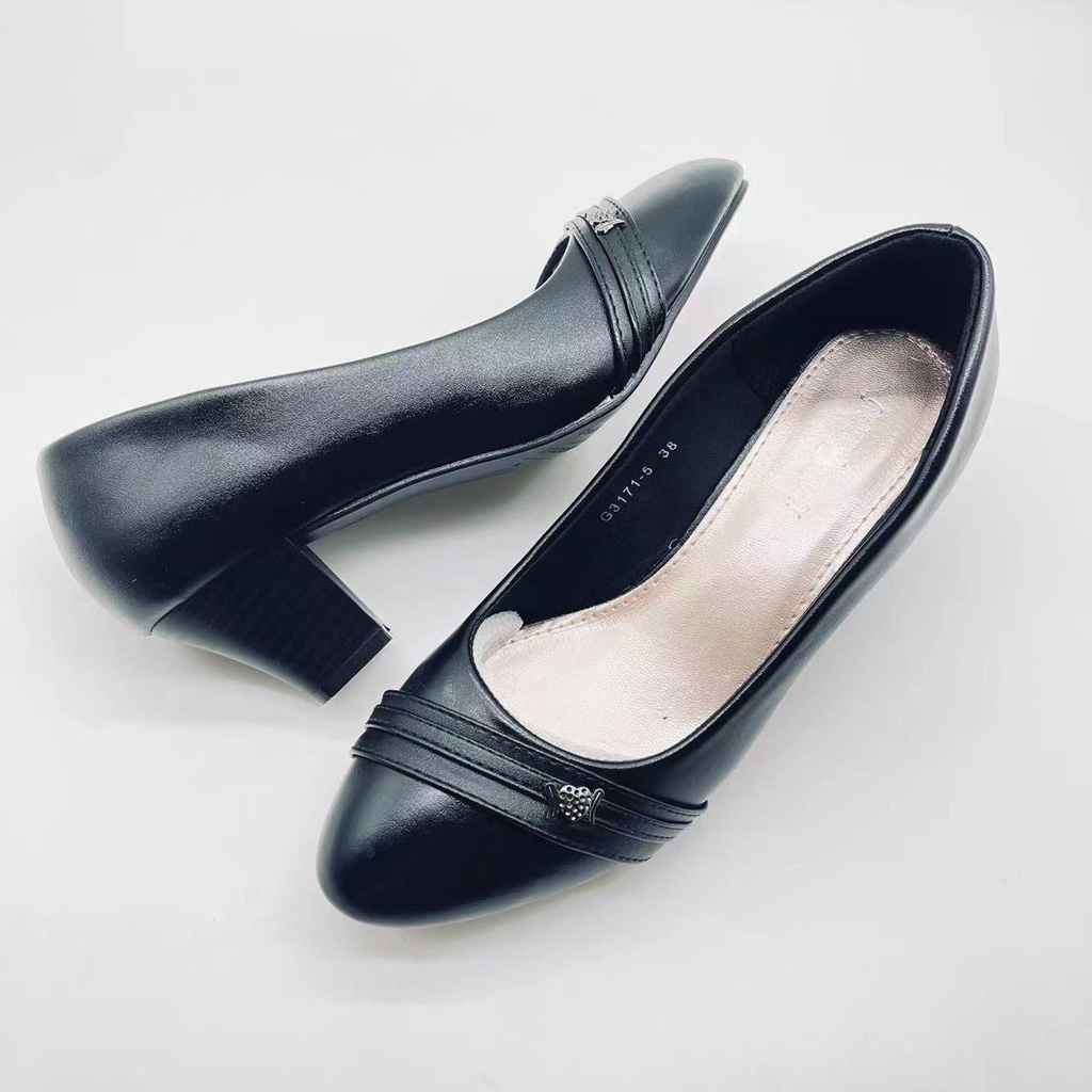 The New women office wear closed toes heeled shoes black shoes 652-2# 1 ...