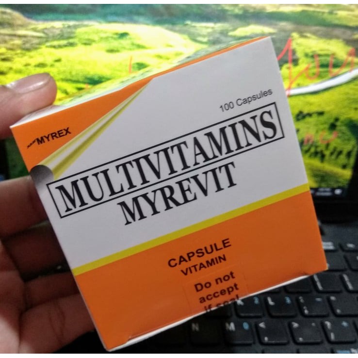 MULTIVITAMINS (MYREVIT) 100 CAPSULES IN A BOX Folic Acid, Vit A, B, C