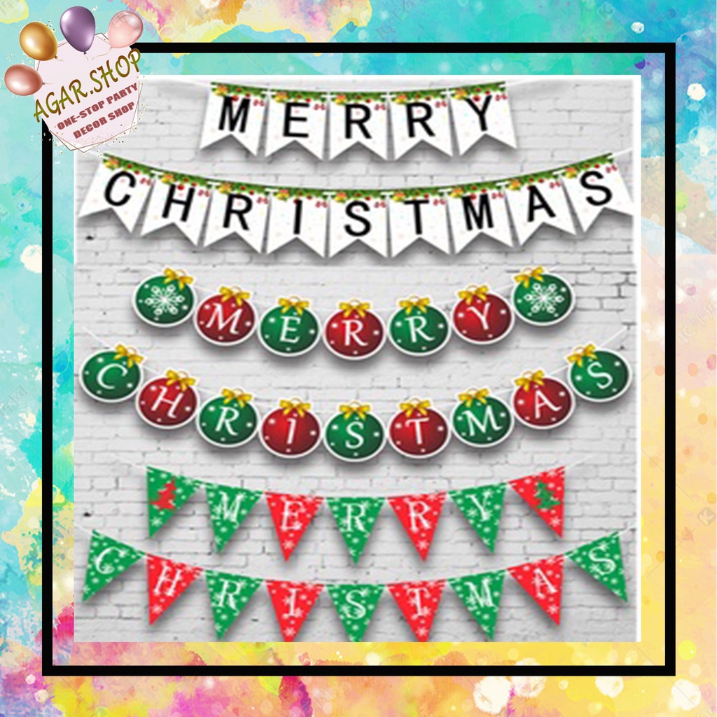Agar.Shop Merry Christmas Party Banner Party Decoration Garlands Eve ...