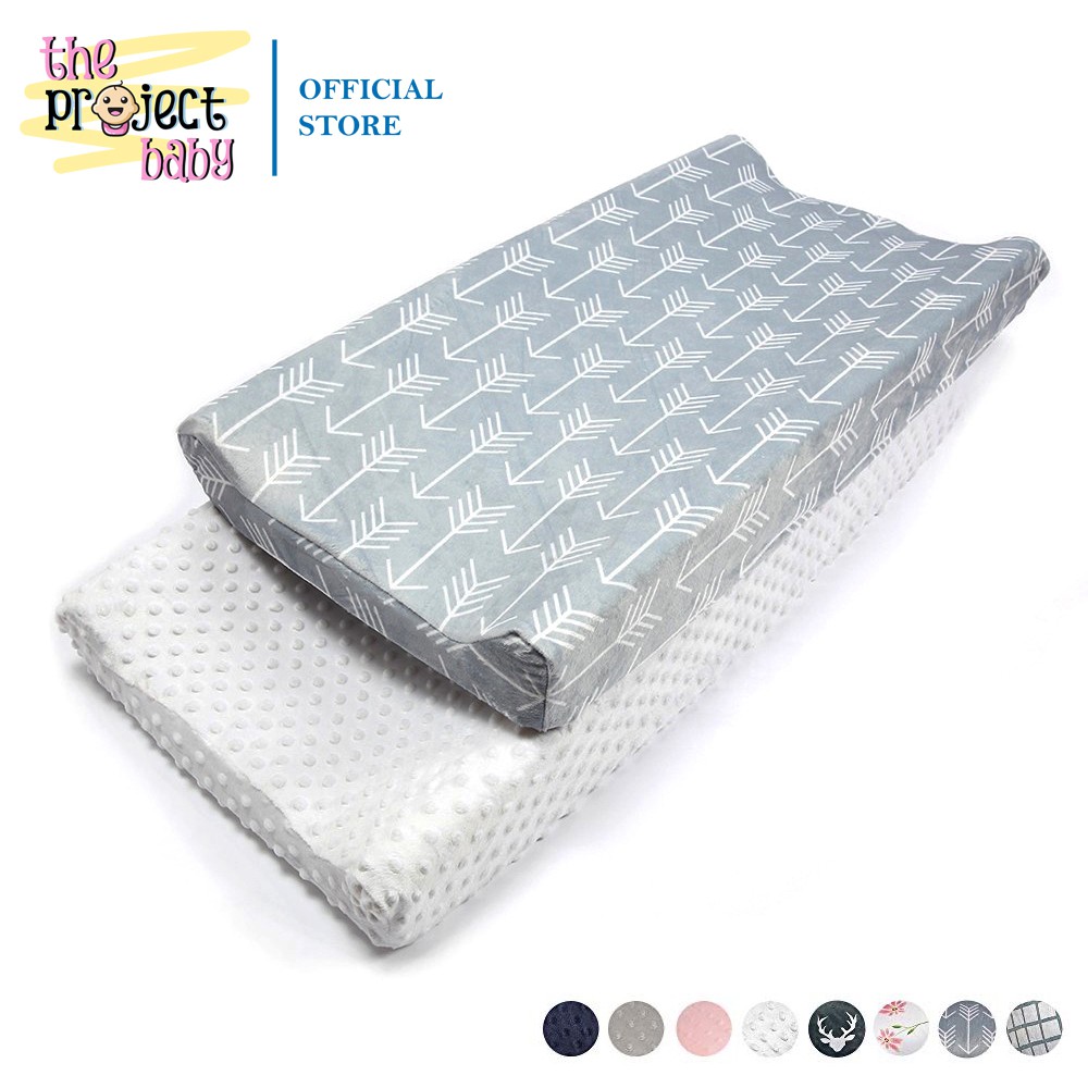 Ultra Soft Minky Stretchy Changing Diaper Pad Cover Only (Waterproof ...