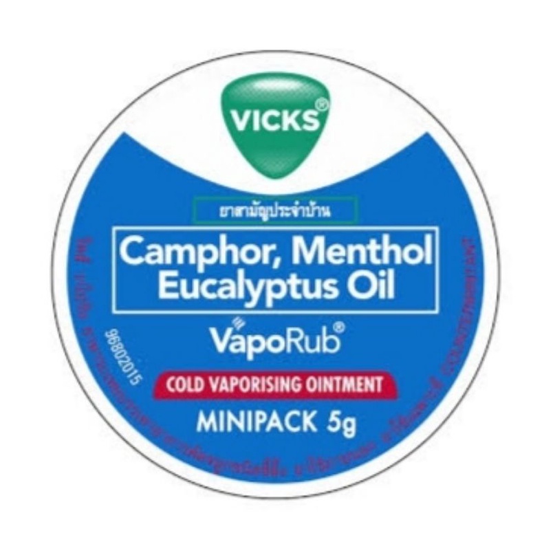 Vicks Vaporub 5g (Camphor Menthol Eucalyptus Oil) | Shopee Philippines