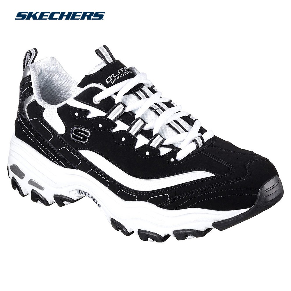 Skechers black clearance white