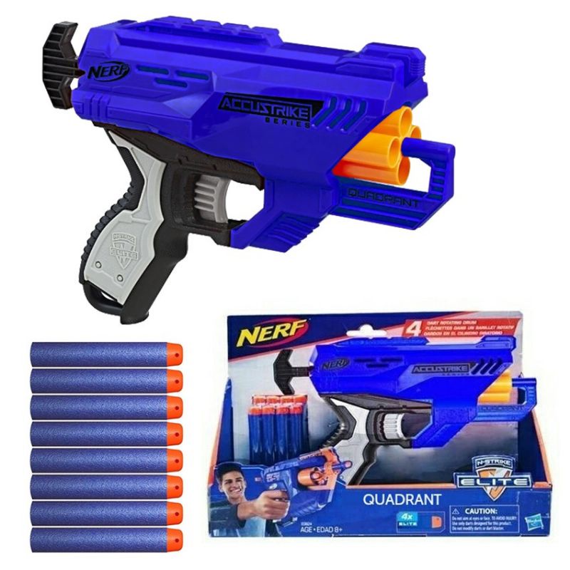 Nerf Quadrant Accustrike Series Soft Foam Dart Hand Gun With 8pcs Nerf 