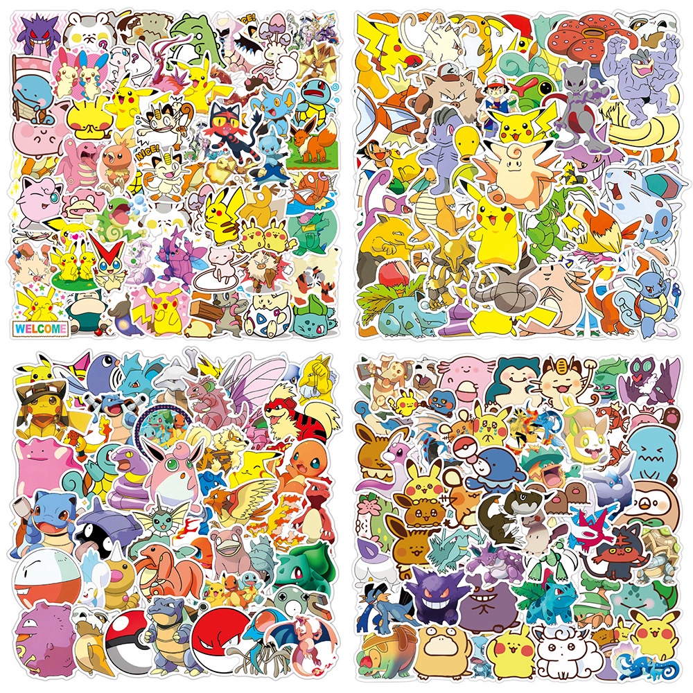 50pcs/kit Pokemon Stickers Anime Sticker | Shopee Philippines