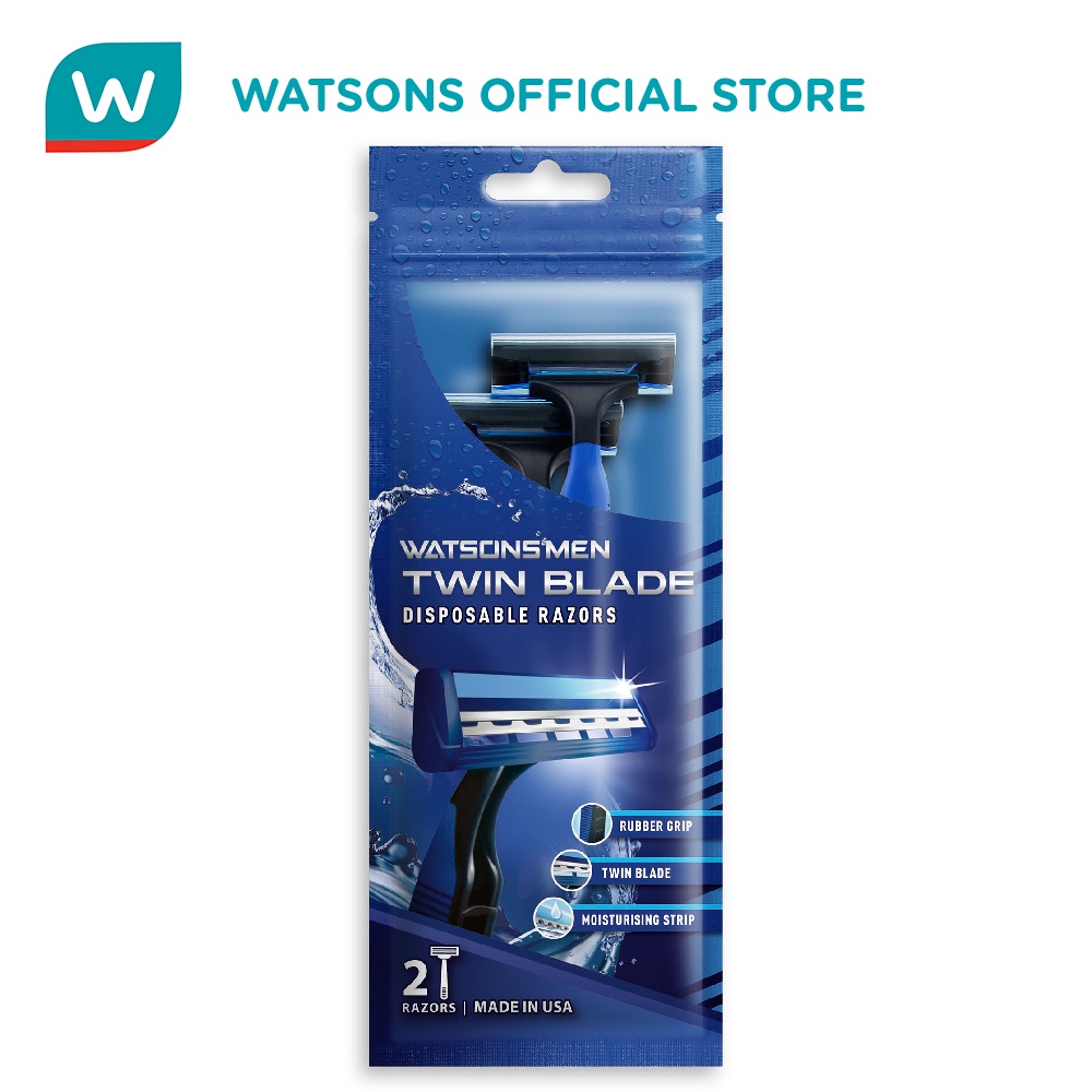 WATSONS Twin Blade Disposable Razor For Men 2s | Shopee Philippines