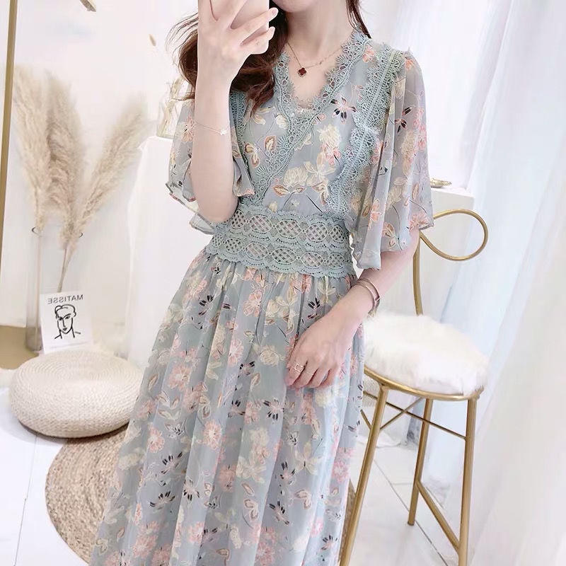 Chiffon dress korean outlet style