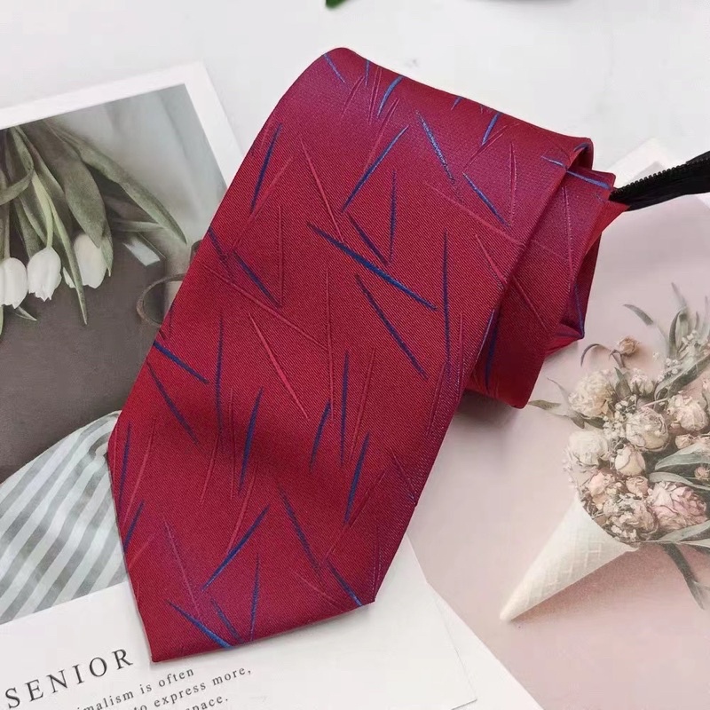 mens striped necktie short with zipper closure polyester formal office ...