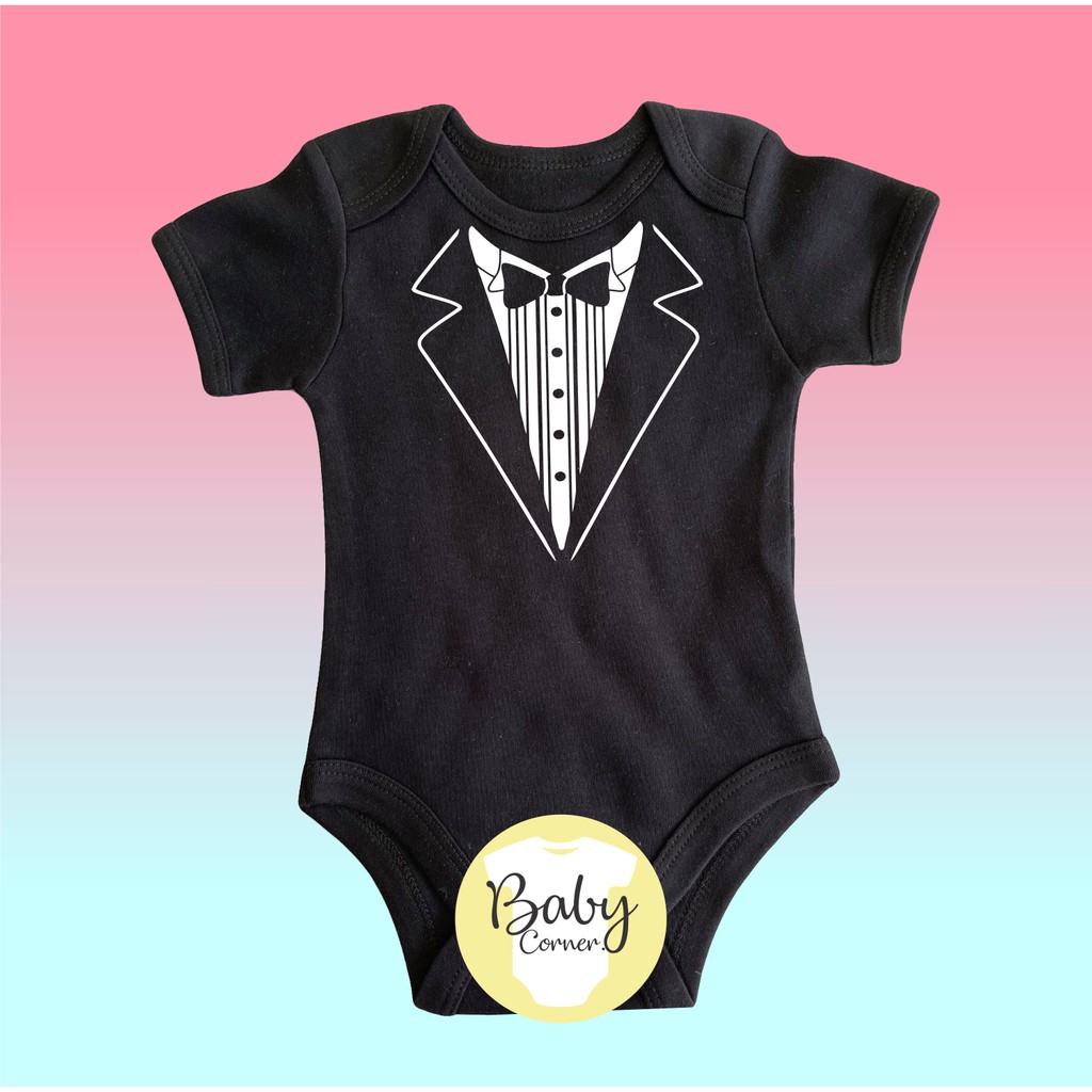 Tuxedo onesie design ( statement onesie / baby onesie ) Shopee