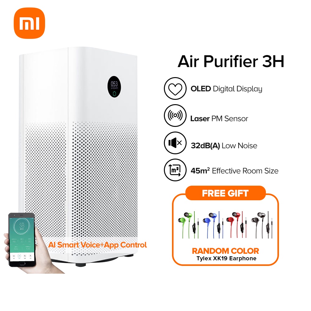 XIAOMI Mijia MI Air Purifier 3H Global Version OLED Touchscreen Display ...