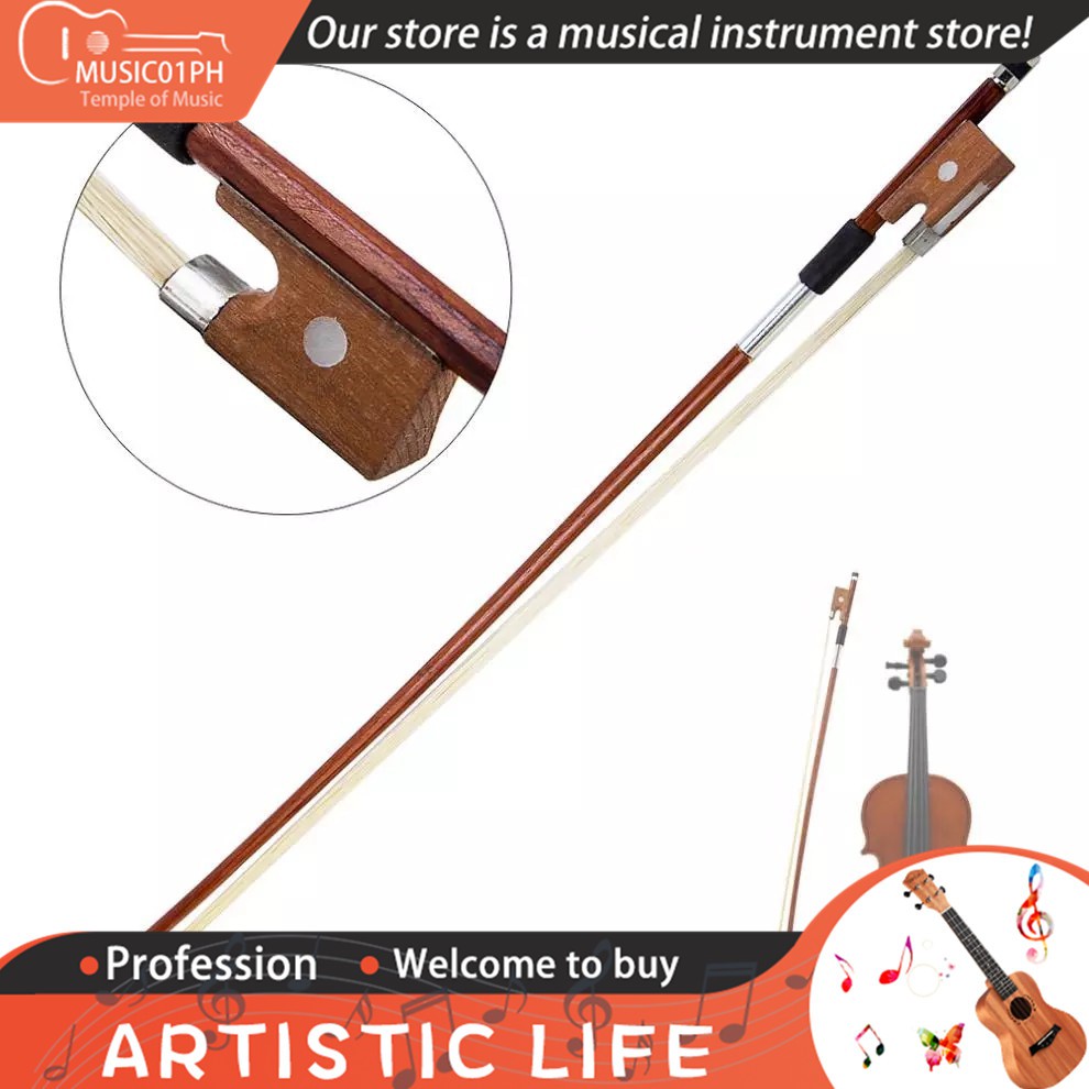4/4 Violin Bow Horsehair Wood Stick Plastic Handle Fiddle Violin