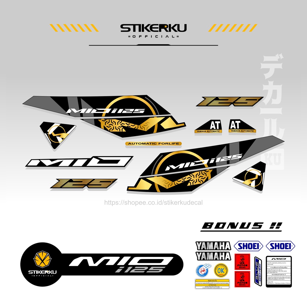MIO i 125 STOCK DECALS MIO M3 STRIPING/ /Z 125 STICKER/ STICKER ...