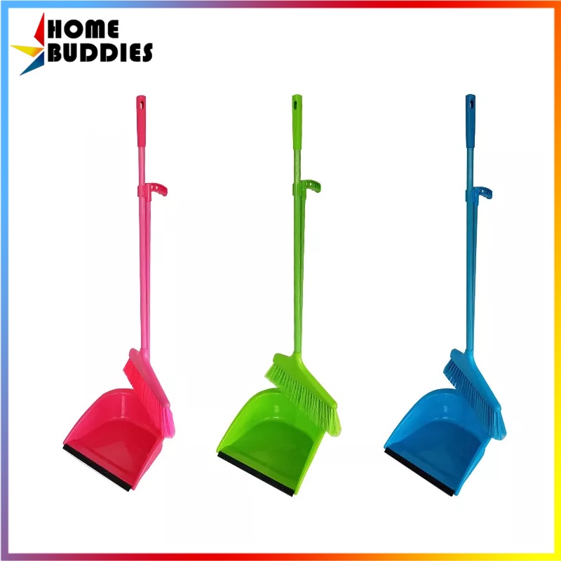 different color small plastic dustpan with broom set with handle