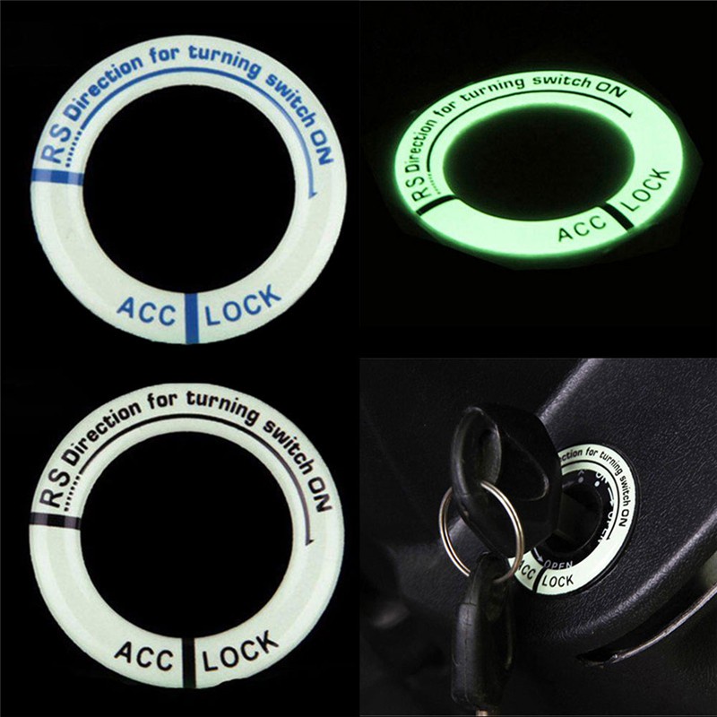 HW Night Vision Light Luminous Ignition Switch Sticker Glow Key Ring
