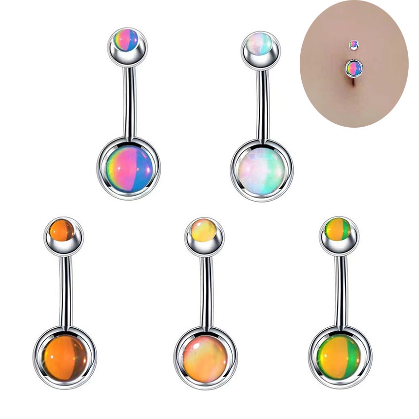 Belly button Piercing Fire Opal Navel Rings 10G Titanium Bell Button