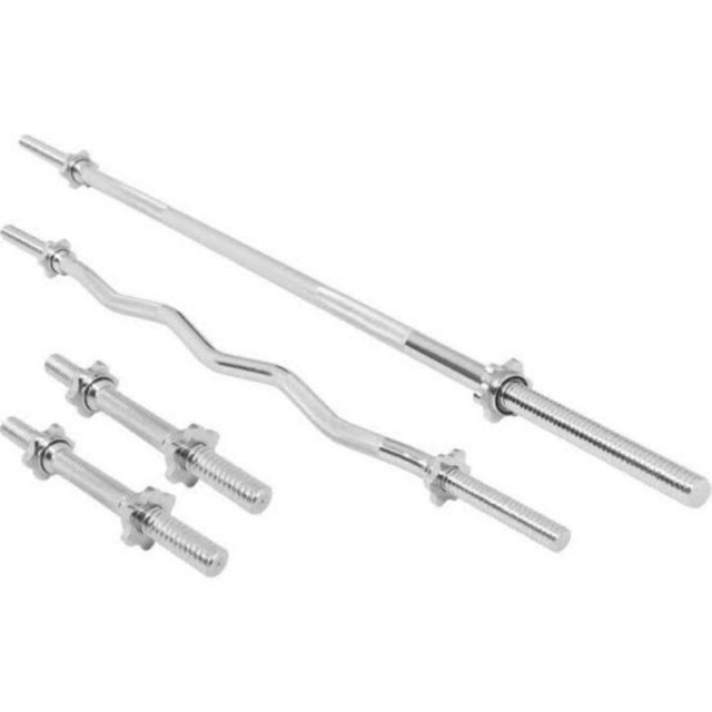 2 short bars Ez Curl bar 5 feet ft straight barbell bar standard