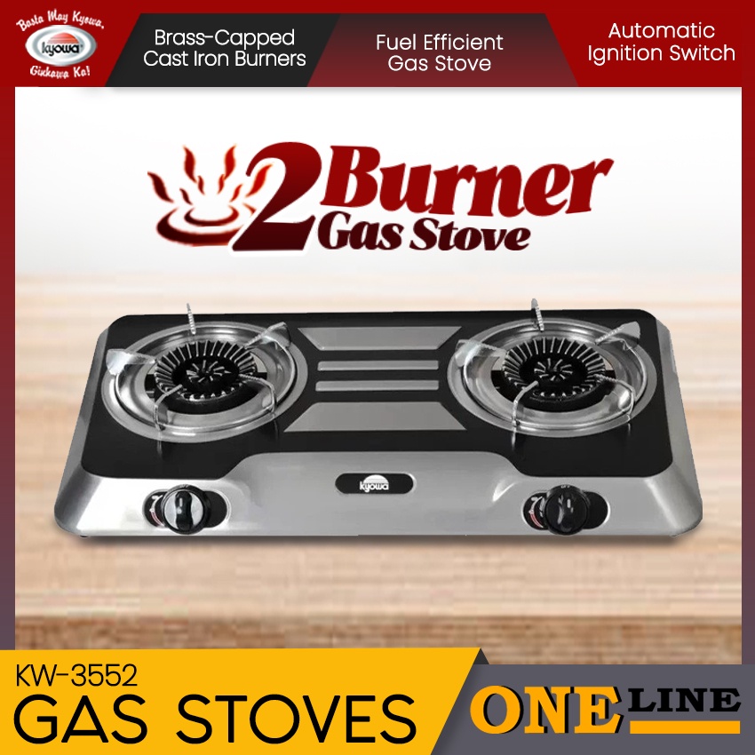 ONELINE KYOWA (KW3552) Double Burner Gas Stove Stainless Steel body