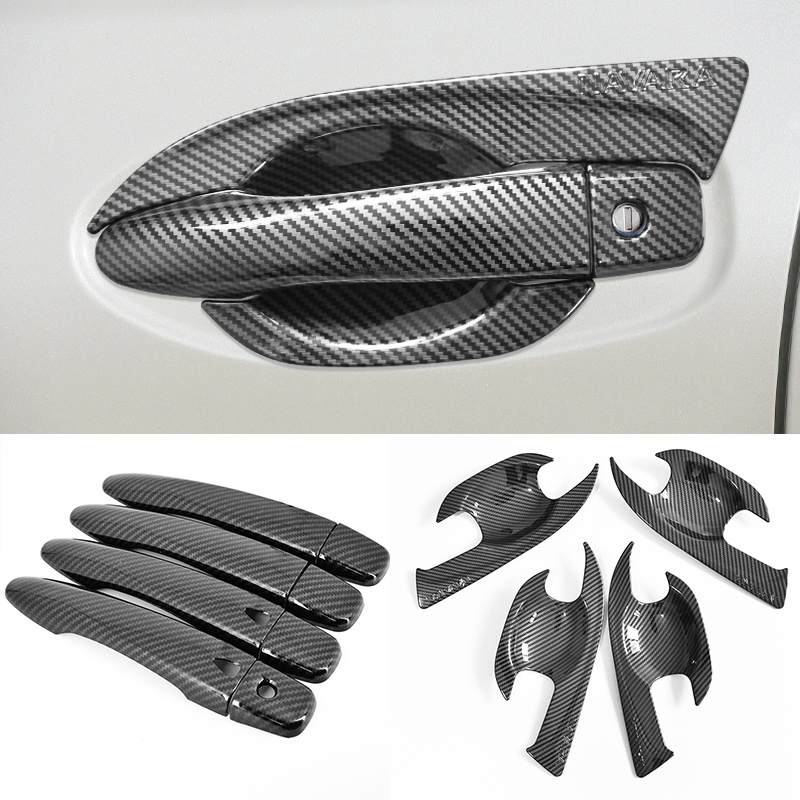 For NISSAN NAVARA 20162024 carbon fiber pattern car door handle bowl
