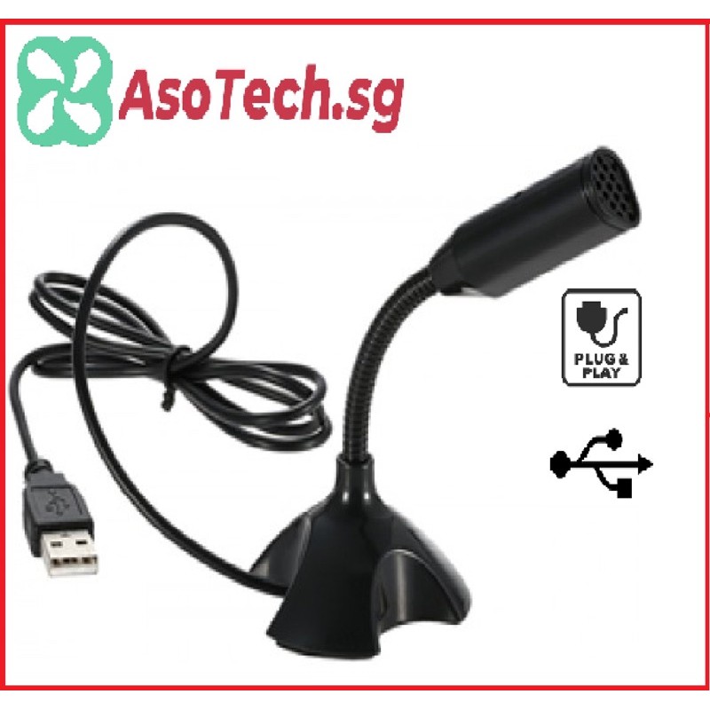 USB Microphone Plug & Play PC/Desktop Computer Mic (USB MIC) Shopee
