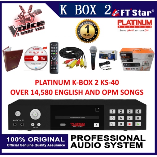 Platinum KBOX 2 KS40+ DVD Karaoke Player with 16000 Songs and Free DM