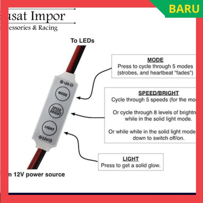 12 Volt 24 Volt LED Car Light LED Controller Module LED Dimmer Light ...