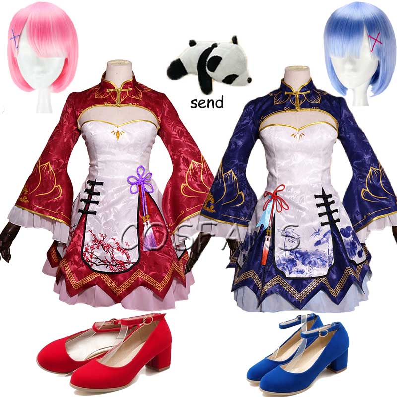 Anime Game Re Zero Rem Rame Cosplay Women Cheongsam Re Zero Rem Cosplay