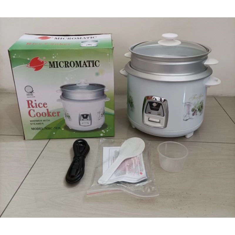 Micromatic 1.8L Rice Cooker w/ Steamer ( MRC-7038 ) | Shopee Philippines