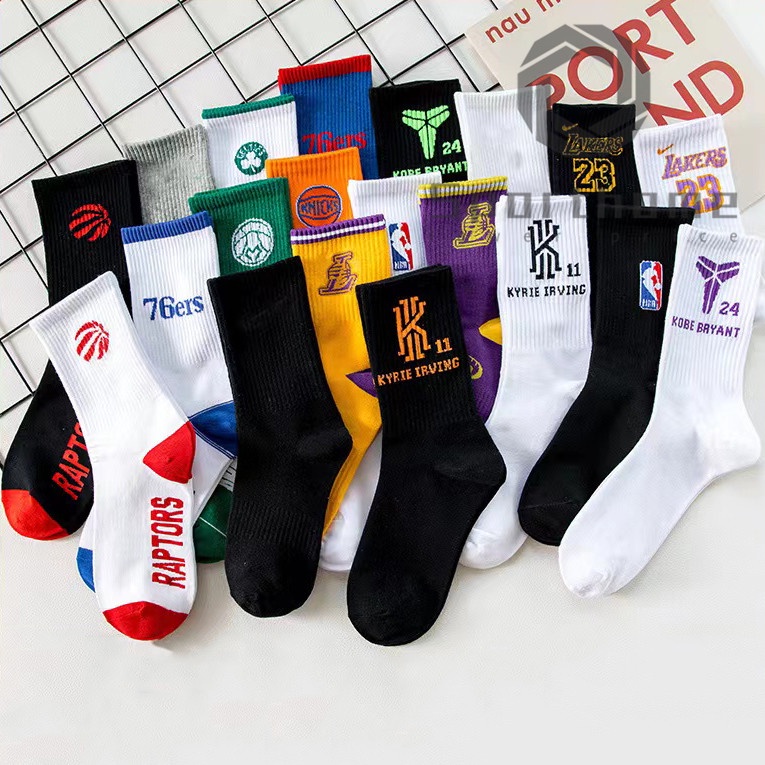 SH NBA Basketball Socks Team Logo Pattern Socks Lakers Rockets Spurs ...