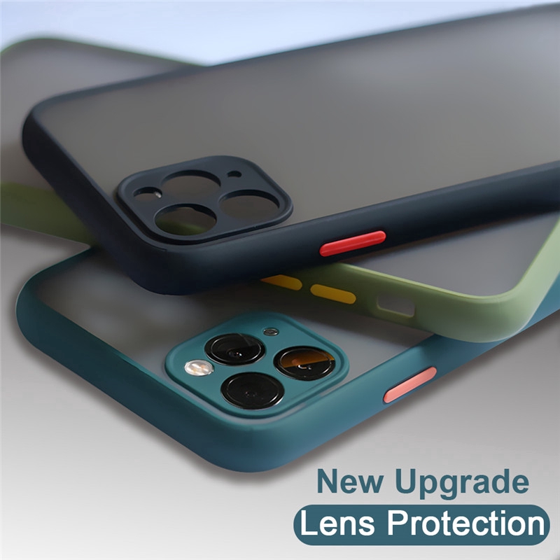 Camera Lens Protection Phone Case Luxury Matte PC Back Cover For iPhone XS  11 Pro Max 6S Plus
