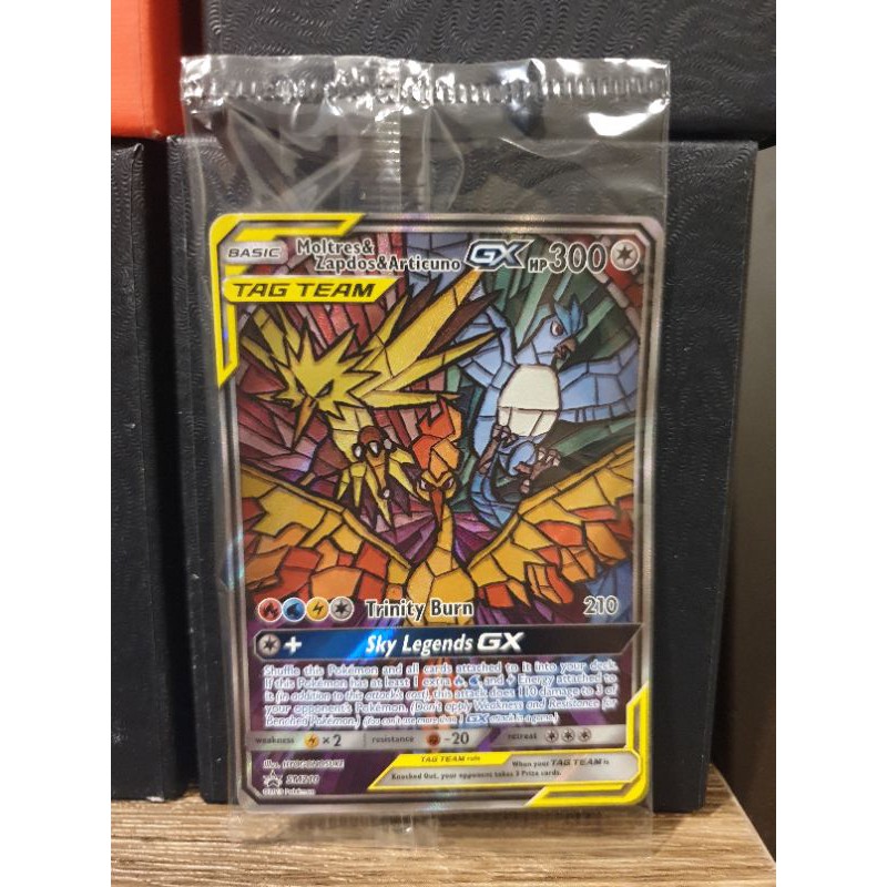 Sealed Pokemon Tcg Legendary Birds Trio Moltres And Zapdos And Articuno Gx Stained Glass Full Art 