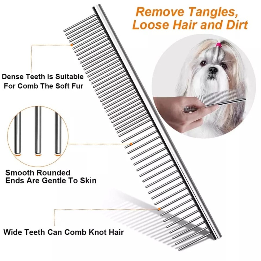 Stainless Steel Dog Cat Rabbit Grooming Comb Dog Cat Rabbit 19*3.5cm ...