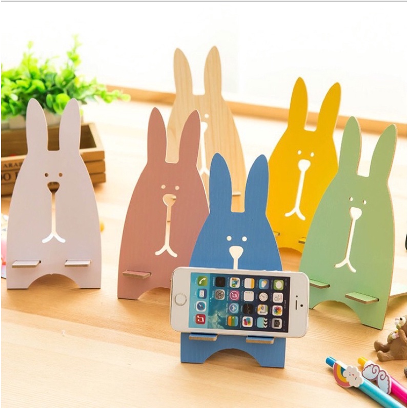 Korean creative phone holder cute jailbreak rabbit phone holder/wood ...