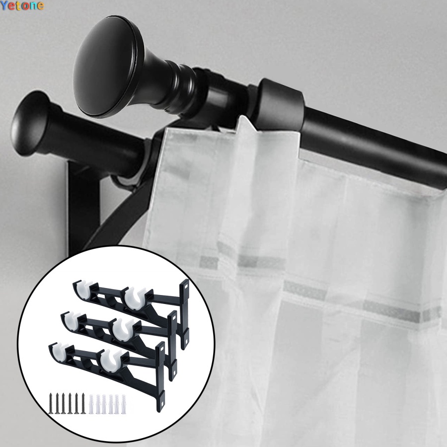 Yetoone Double curtain rod bracket curtain rod bracket heavy duty