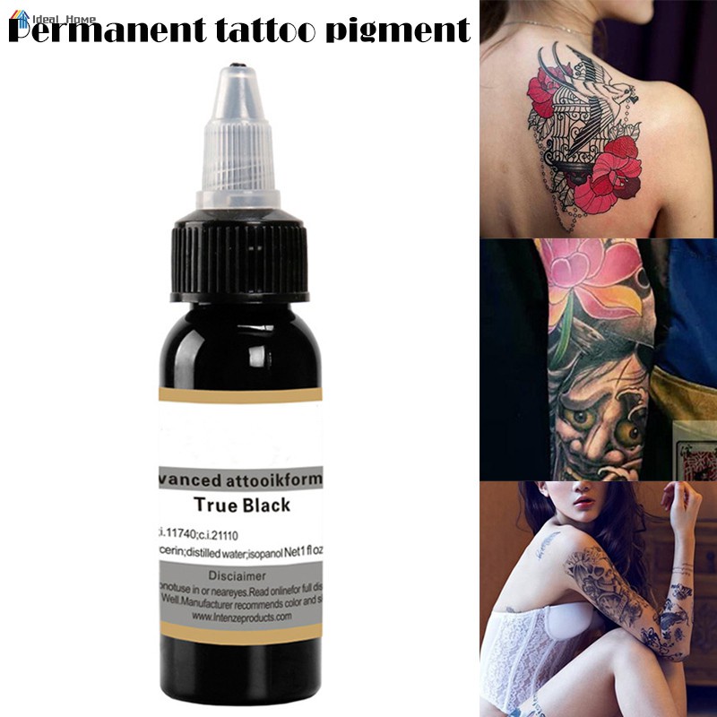 Permanent Professional Tattoo Ink Pigment 30ml Black Shopee Philippines