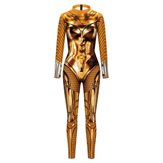 Womens Robot Outfit Halloween Role Play Costume Party Club 3D Printed  Bodysuit